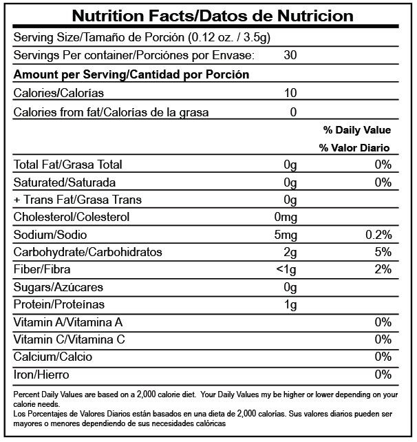 Black nutrition facts